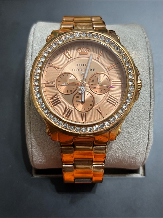 Juicy Couture Accessories - Juicy Couture Rose Gold Tone Crystal Accent Bracelet Watch